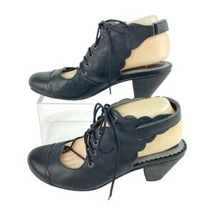 Anesha Leather Heeled Shoes Women's 9.5 Black Sandals Heels Slingback Pumps 41